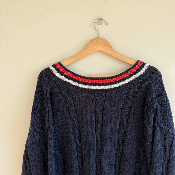 Vintage Best American Clothing Co. Cable-Knit Button Front Cardigan Blue M - Picture 5 of 7